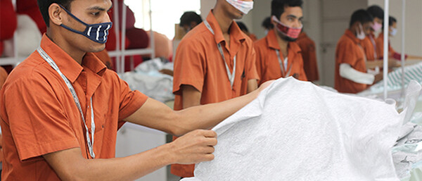 Workes in a textile factory.