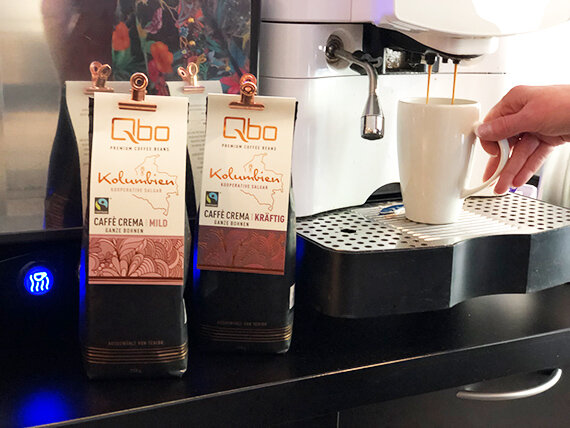 Unser Kaffee - Qbo Premium Coffee Beans - schmeckte allen Teilnehmern.