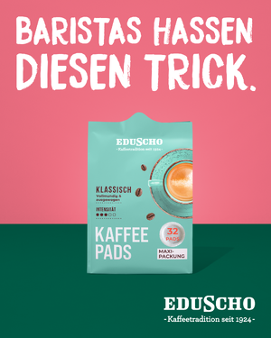 Link: Großansicht des Bildes - Bildinhalt: Werbung für Eduscho Kaffeepads Maxi-Packung