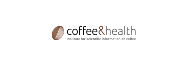 Logo „coffee & health“ mit Kaffeebohne