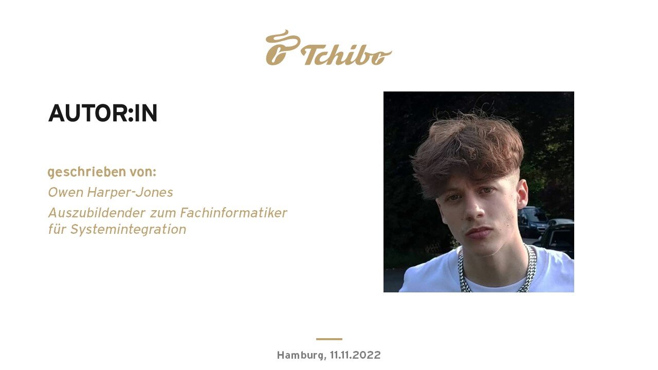 Tchibo-Autorenseite mit Foto, Gesicht verpixelt