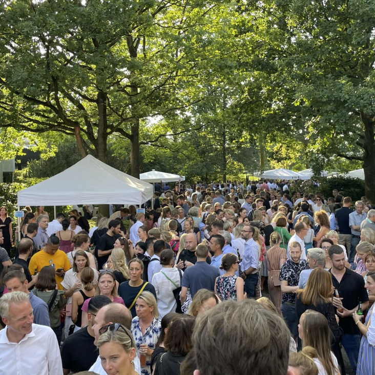 Große Menschenmenge auf Sommerfest im Park
