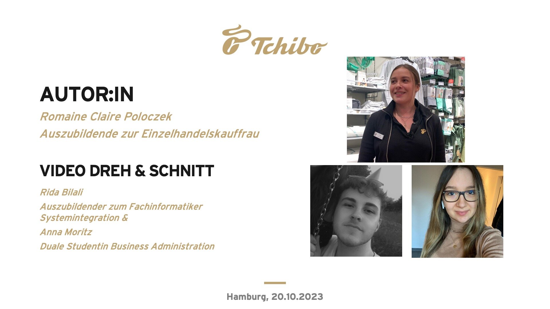 Tchibo-Folie mit Autorenangaben und Porträts