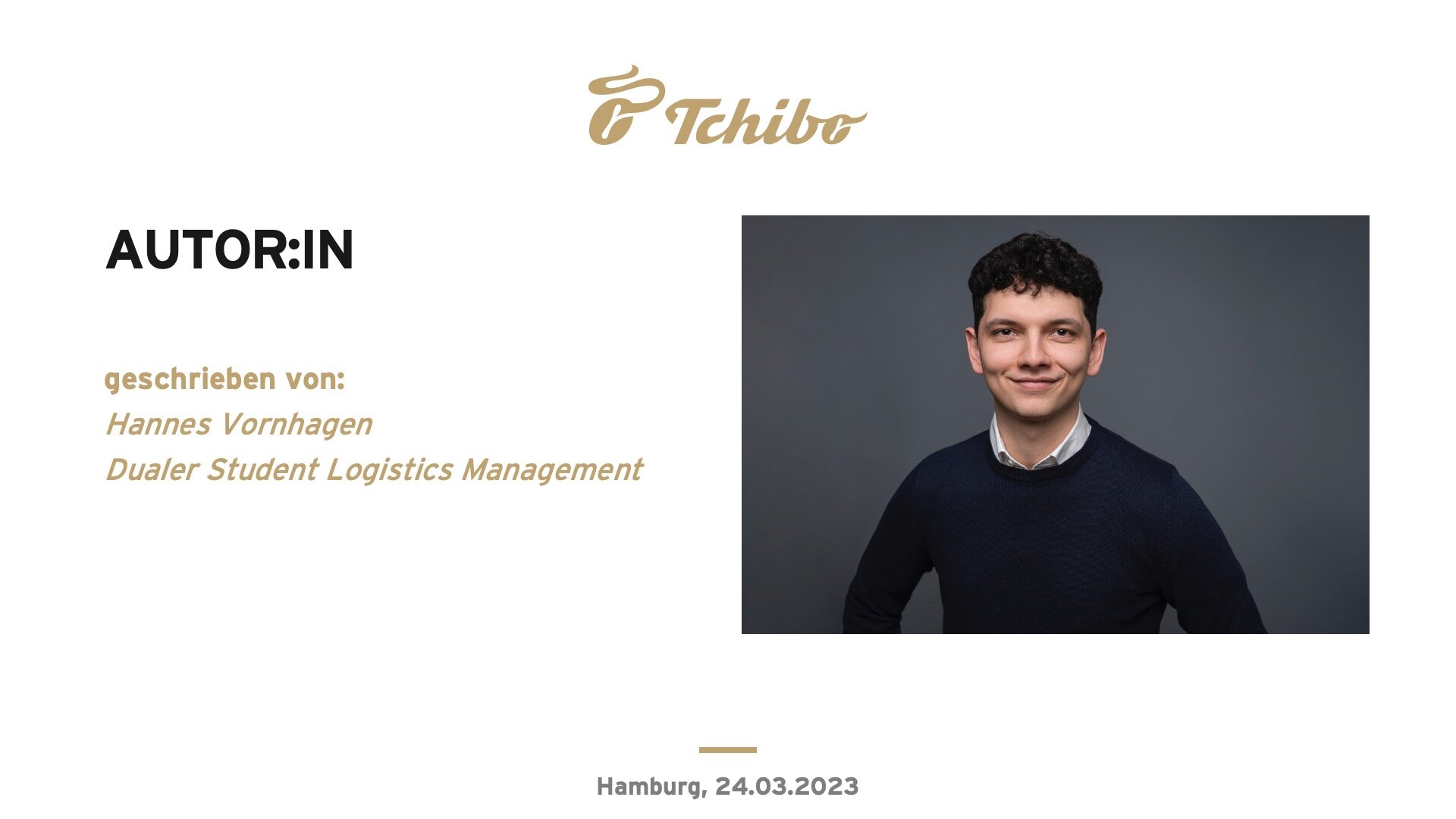 Tchibo-Autorenseite mit Porträtfoto einer Person