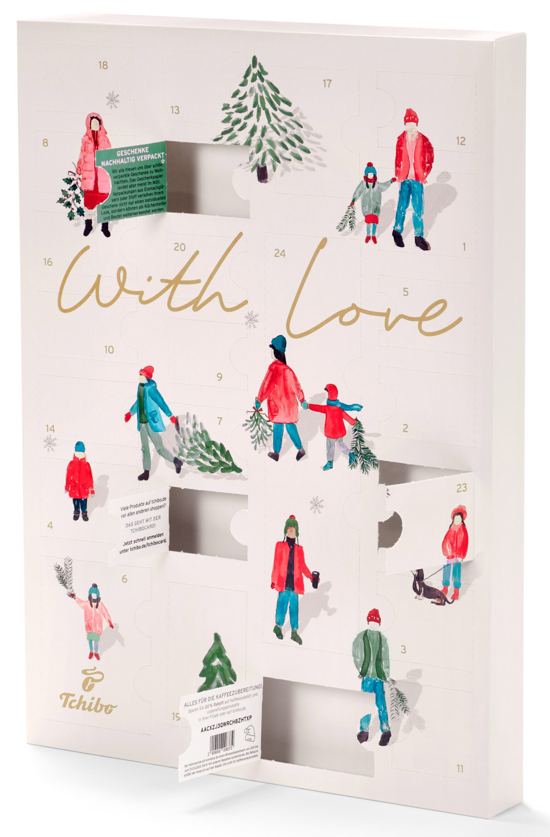 Weihnachts-Adventskalender mit Illustrationen