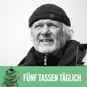 Link: Großansicht des Bildes - Bildinhalt: Schwarzweißfoto, Text „Fünf Tassen täglich“