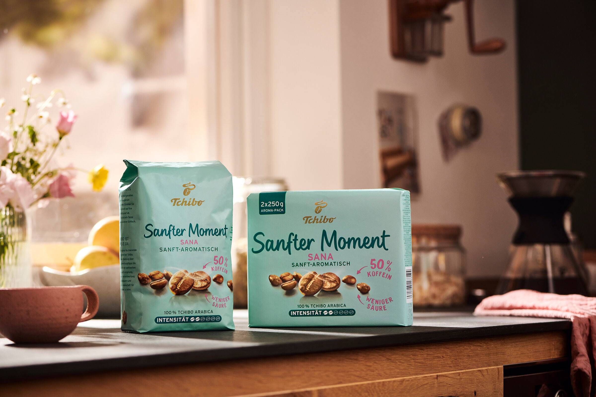 Tchibo Sanfter Moment Kaffee auf Küchentresen