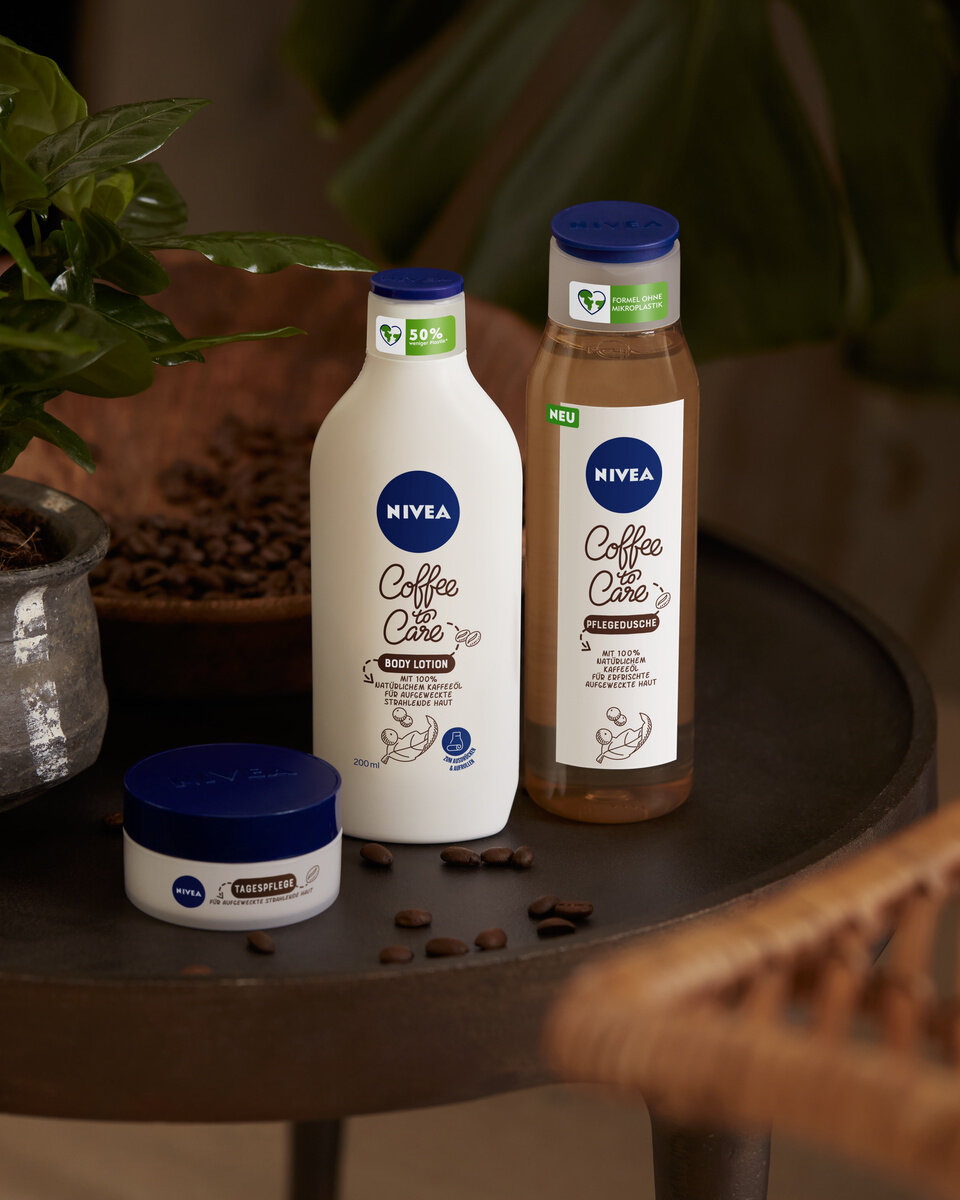 Nivea Coffee to Care Produkte mit Kaffeebohnen