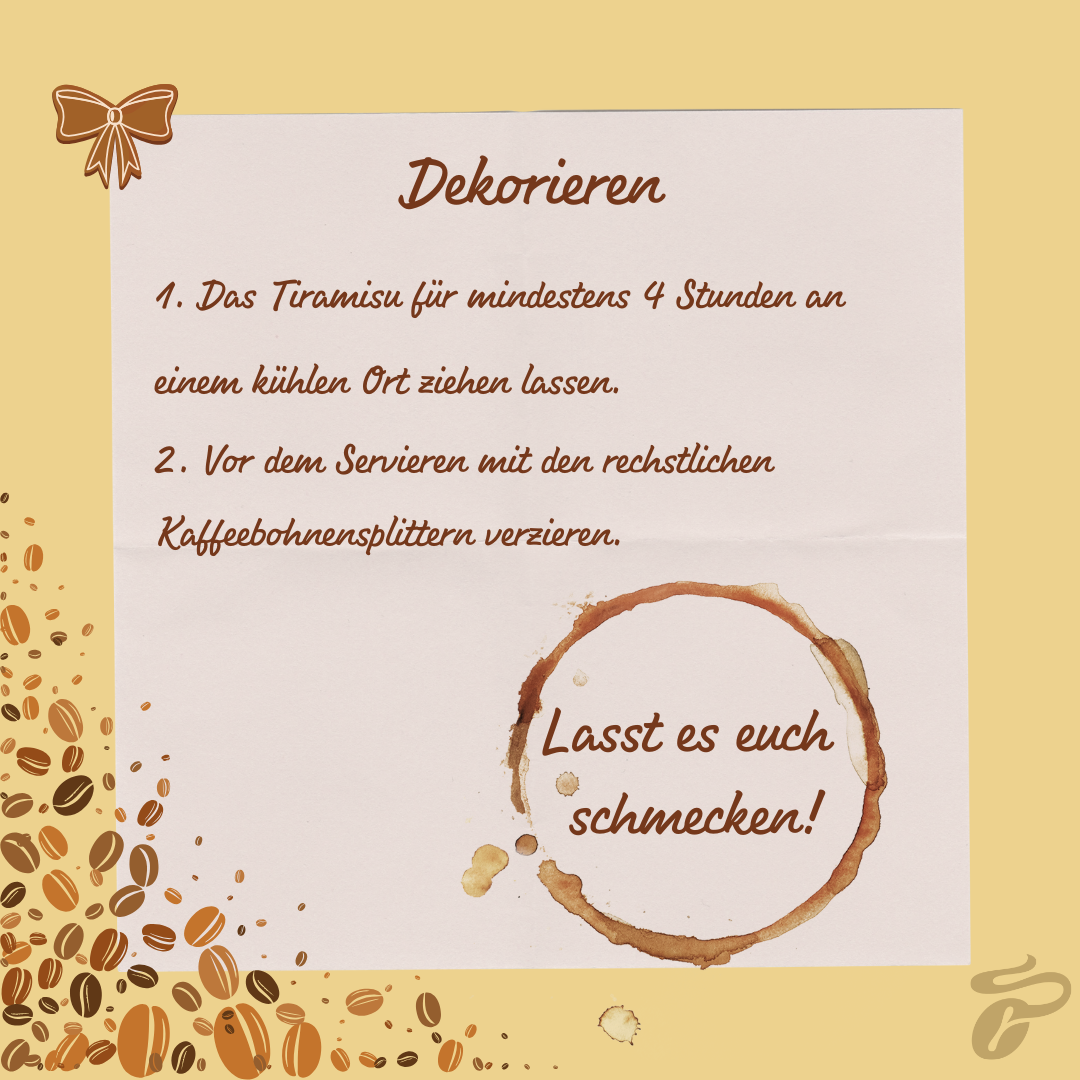 Dekorationsanleitung für Tiramisu in Braun-Beige