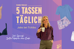 Podcast-Werbung: Frau mit Tasse, Wäscheprodukte