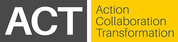 Logo mit Text: ACT, Action Collaboration Transformation