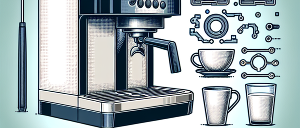 Espressomaschine mit Tassen und Zubehör
