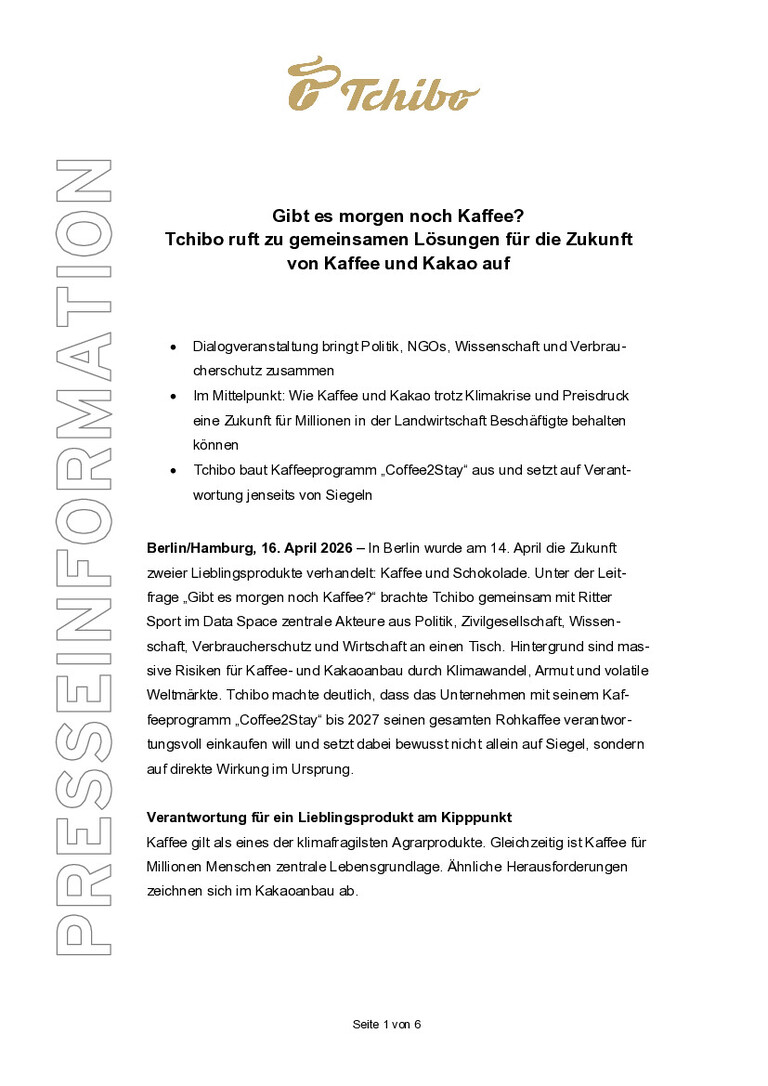 PDF-file Preview for: Tchibo Presseinformation 