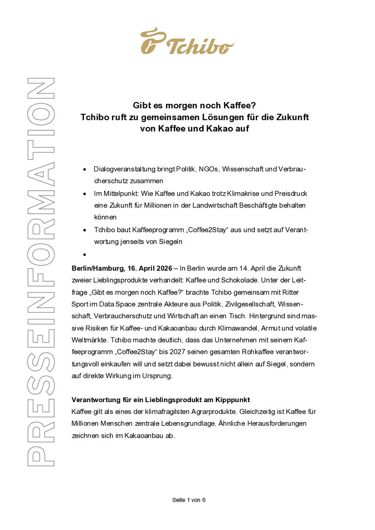 PDF-file Preview for: Tchibo Presseinformation 