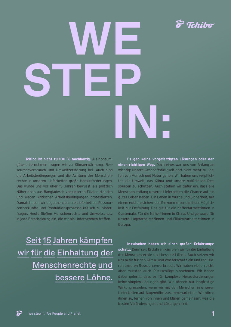 PDF-file Preview for: Tchibo Nachhaltigkeitsverständnis 