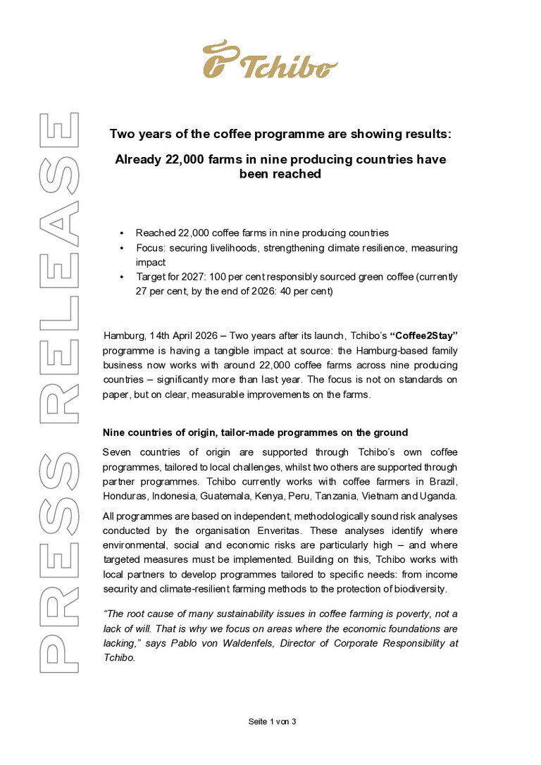 PDF-file Preview for: Tchibo press release 