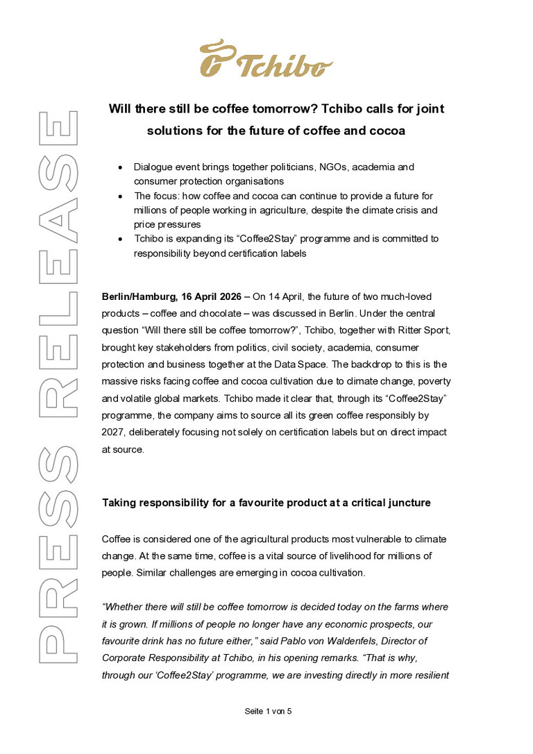 PDF-file Preview for: Tchibo press release 