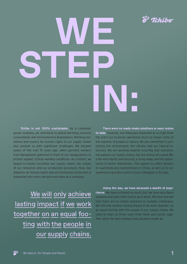 PDF-file Preview for: Tchibo Sustainability Commitment