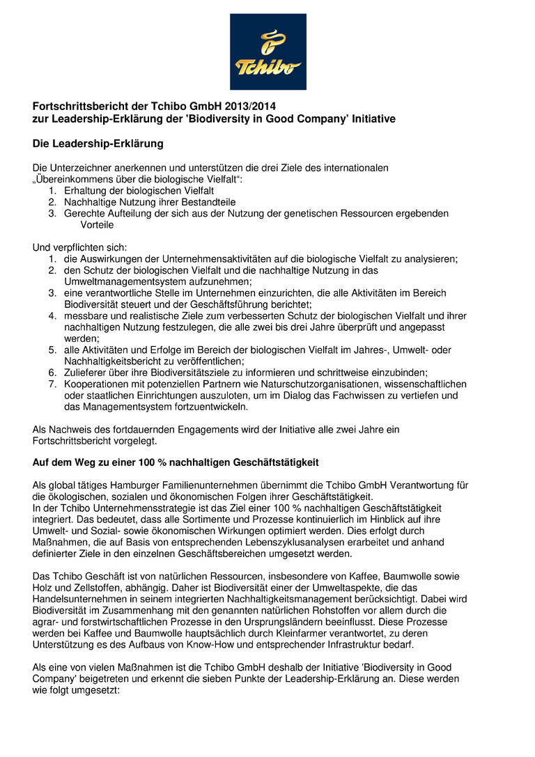 PDF-file Preview for: Biodiversity progress report 2013/2014 (German)
