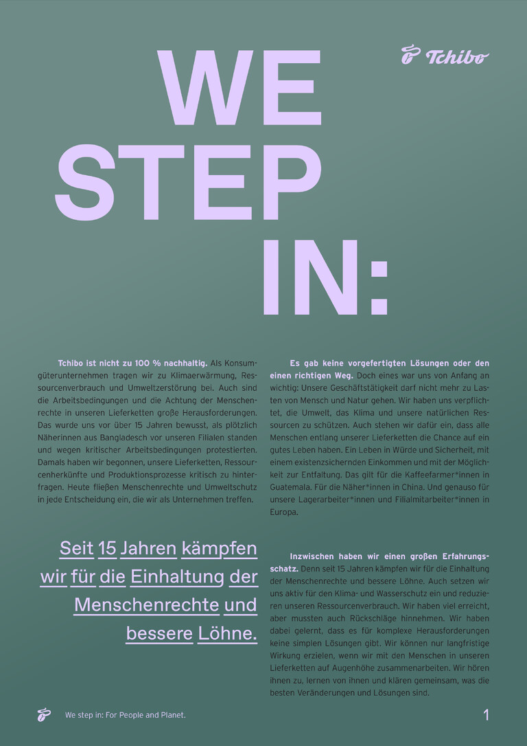 PDF-file Preview for: Tchibo's sustainability commitment (German)